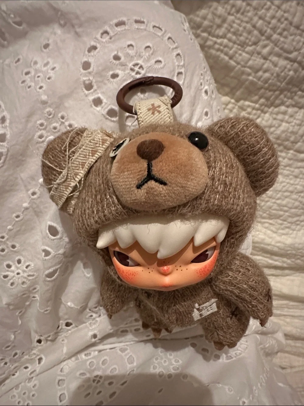 Plush Bear Pendant - Neutral Tones, Hirono Road Journal, POP MART, Woven Woods